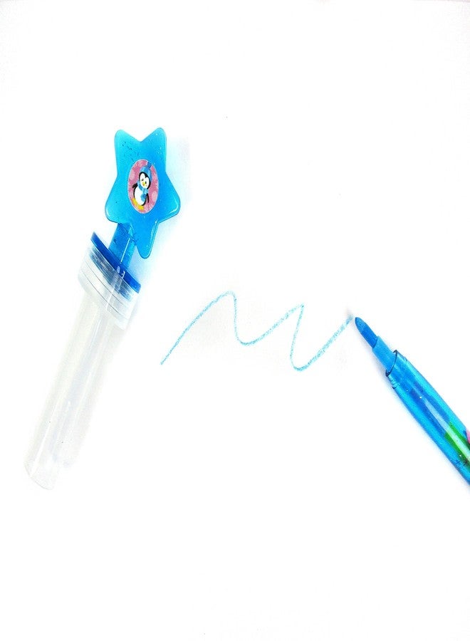 تايني ميلز مجموعة أقلام تلوين TINYMILLS مكونة من 24 قطعة على شكل بطريق، قابلة للتكديس 2 في 1 مع ختم إضافي، مثالية كهدايا لحفلات الأطفال، أو حشو لأكياس الهدايا، أو جوائز للصفوف الدراسية. - Image 4